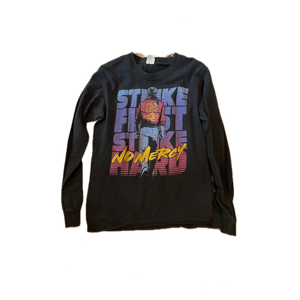 Strike First Strike Hard Long Sleeve Black T-Shirt Mens S